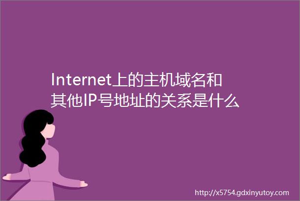 Internet上的主机域名和其他IP号地址的关系是什么